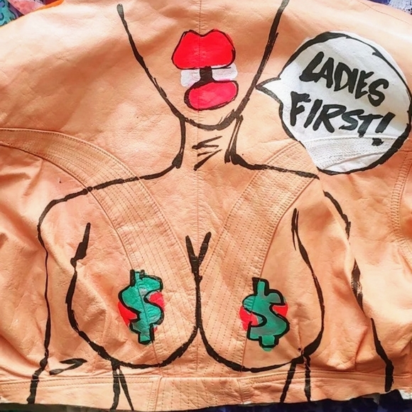 VTG handpainted leather jacket - Picture 4 of 16